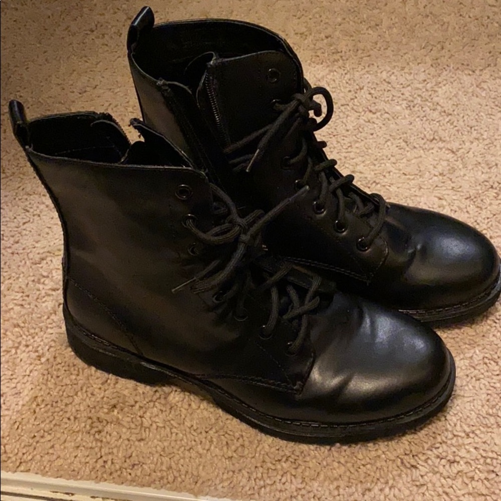 Black lace up boots